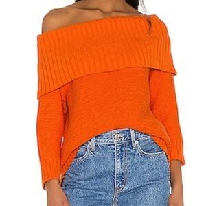 ALICE + OLIVIA Bonnie Off The Shoulder Pullover Sweater S/P